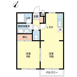アクアシティ2 1LDKの間取図画像