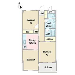 エステート・東金 3DKの間取図画像
