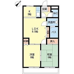 パークサイドちはら台 2LDKの間取図画像
