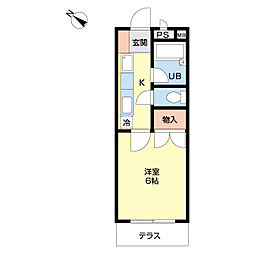 パン・ロッシュ 1Kの間取図画像