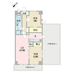 ルミナージュおゆみ野 2LDKの間取図画像