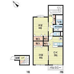 エスパシオTAMA壱番館 2LDKの間取図画像