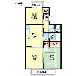グリーンハイツC 3DKの間取図画像