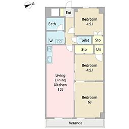 サンパレス南浦和 3LDKの間取図画像