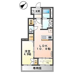 GRACE浦和 1LDKの間取図画像
