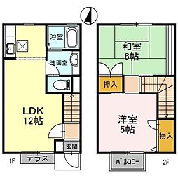 アネックスD棟 2LDKの間取図画像