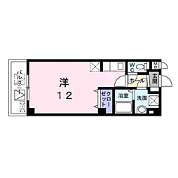 ラ・カーサ西加賀屋 ワンルームの間取図画像