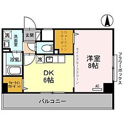 リヴェール鳳 1DKの間取図画像