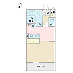 ラ・フォルトゥーナ1 1DKの間取図画像