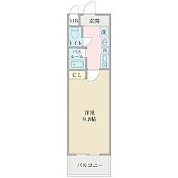 プロシード長居公園通 1Kの間取図画像