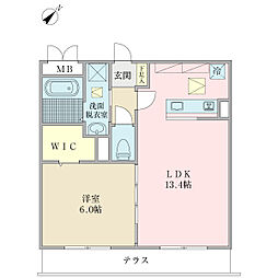 PARCO・GRUS 1LDKの間取図画像