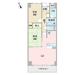 エスポワール 2LDKの間取図画像