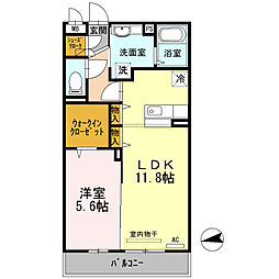 グランジュテ 1LDKの間取図画像