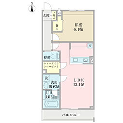 フェルトベルク 1LDKの間取図画像