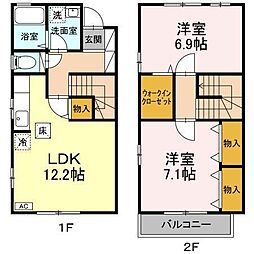 ファミールシバタ2 2LDKの間取図画像