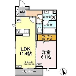 グランガーデン弘明寺 1LDKの間取図画像