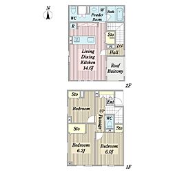 ＰＲＵＮＵＳ　ＤＯＭＵＳ 1階3LDKの間取り