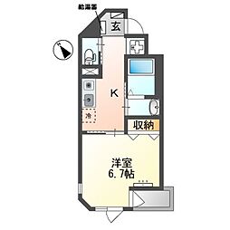 ラヴァリエ 3階1Kの間取り