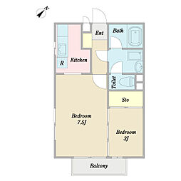 ベルクロワ 1LDKの間取図画像