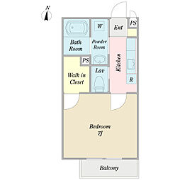 フロレゾン 1Kの間取図画像