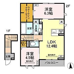 Aolani 2LDKの間取図画像