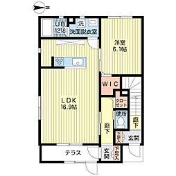 K.ラフィネ 1LDKの間取図画像