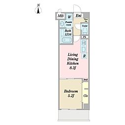 VORT中村IIresidence 1LDKの間取図画像