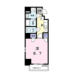 ヒルクレスト広尾 1Kの間取図画像