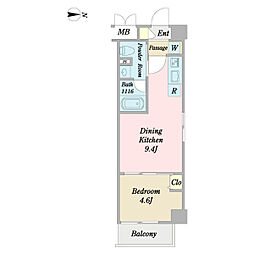 上板橋StationCourt 1LDKの間取図画像
