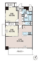 メルヴェーユイイダ志村 2LDKの間取図画像