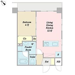 トーア滝野川マンション 1LDKの間取図画像
