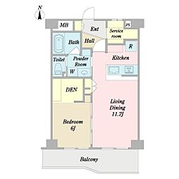 メゾン東府中 1LDKの間取図画像
