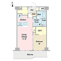 メゾン東府中 1LDKの間取図画像