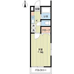 フローレンス 1Kの間取図画像