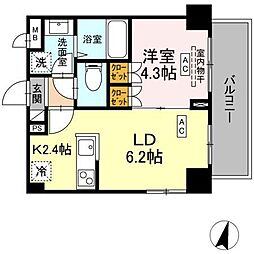 ロイジェント西新井 1LDKの間取図画像