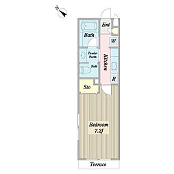 フェリエ・テスタ 1Kの間取図画像