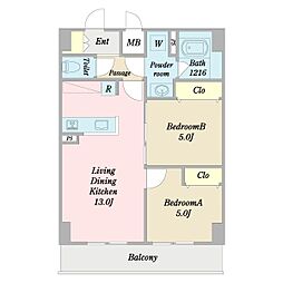 Seaweed Residence 2LDKの間取図画像