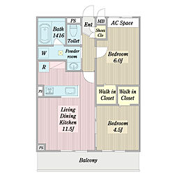 Grand E'pure 2LDKの間取図画像