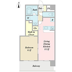 パークスクエア三郷中央 1LDKの間取図画像