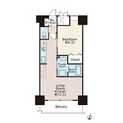 シャトーエヌ・シャルム 1LDKの間取図画像