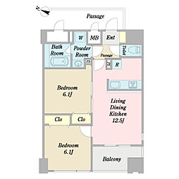 TreRetta 2LDKの間取図画像