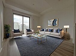 ＨＡＲＵＭＩ　ＦＬＡＧ　Ｔ棟 38階2LDKのリビング/ダイニング