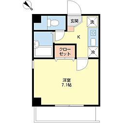 セジュール木場 1Kの間取図画像
