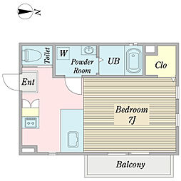 ＨＴ　Ａｐａｒｔｍｅｎｔ 1階1Kの間取り