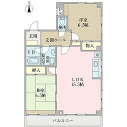 パルティール 2LDKの間取図画像