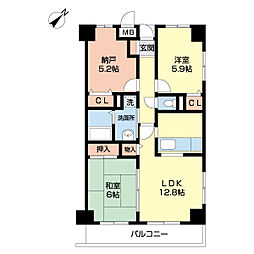 エスポワール 3LDKの間取図画像