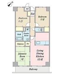 エスポワール 3LDKの間取図画像
