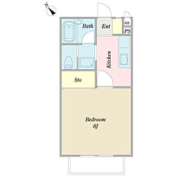 アバンタージュ 1Kの間取図画像