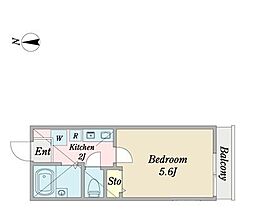 ハーブ西生田 1Kの間取図画像