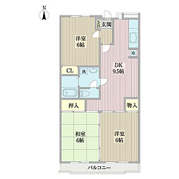 イトーピラ向ヶ丘弐番館 3DKの間取図画像